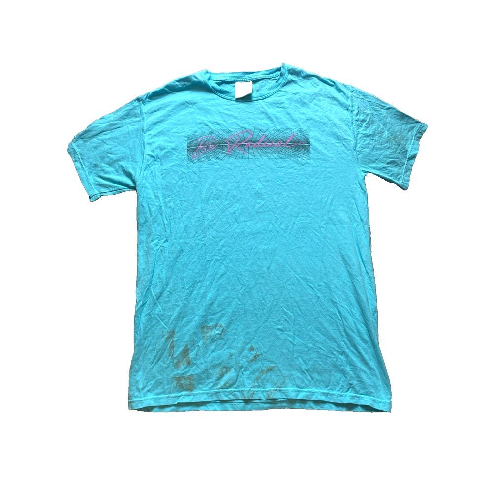 VTG Be Radical Shirt Womens Medium Turquoise Name Print Comfort Wash USA 80s 90s